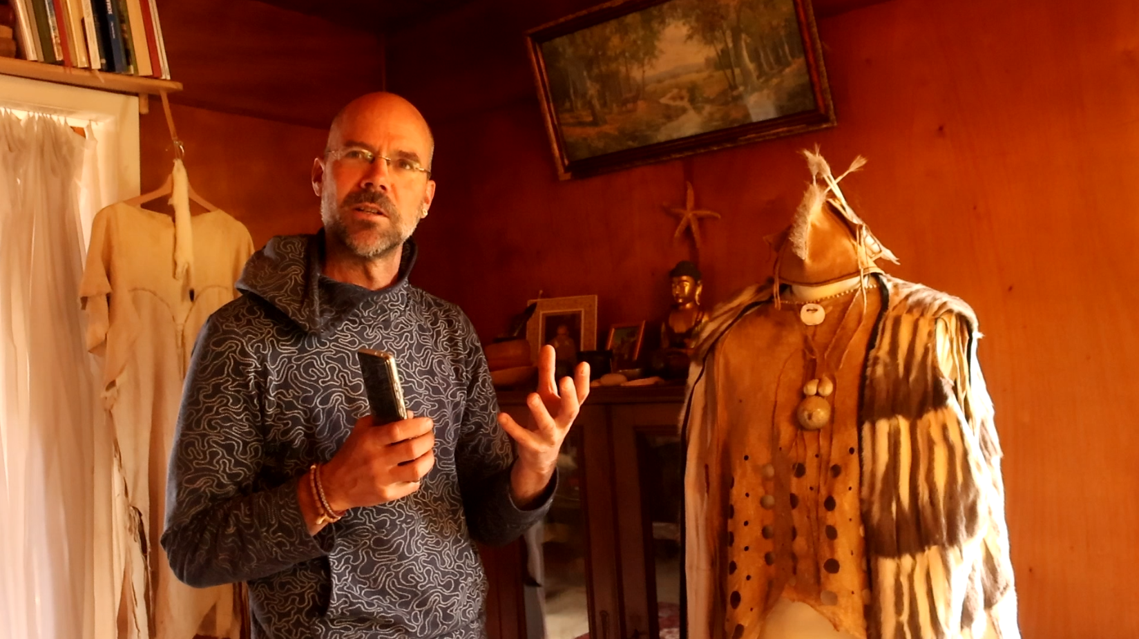 Markus bij hem thuis. Foto door mij gemaakt.